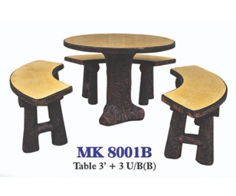 Artificial Tree Stump Style Garden Concrete Table Set  - MK 8001B