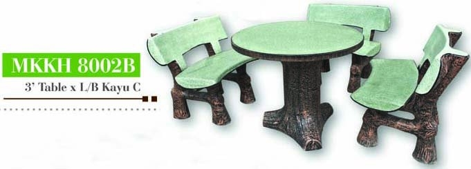 Artificial Tree Stump Style Garden Concrete Table Set  - MKKH 8002B Gardening Concrete Table Stool / Bench Set  Gardening Art & Landscape Choose Sample / Pattern Chart
