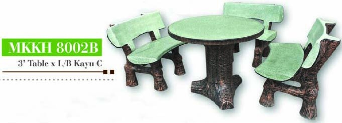 Artificial Tree Stump Style Garden Concrete Table Set  - MKKH 8002B