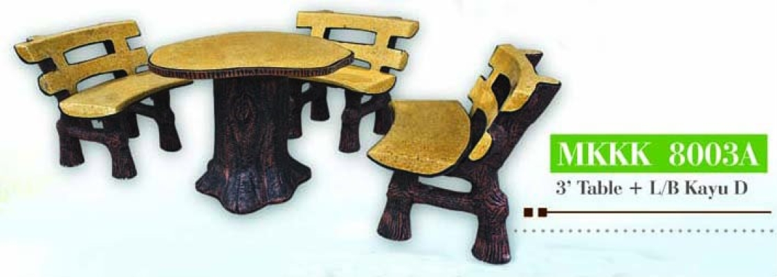 Artificial Tree Stump Style Garden Concrete Table Set  - MKKK 8003A