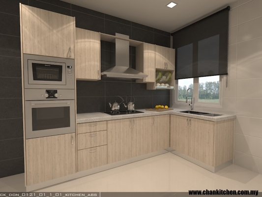 Contoh Rekaan Kabinet Dapur Melamine Hardbroad ABS K3