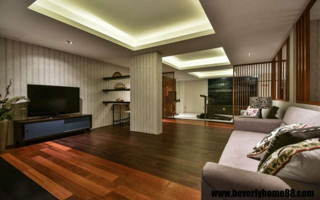 Living Renovation Design With Light Holder Plaster Ceiling - Bukit Jalil Bungalow