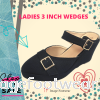 IF IMAGE Ladies 3 inch Wedges IF-2023-8(S)- BLACK Colour Ladies Trendy Shoes