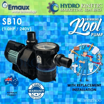 Emaux SB10 (1.0HP) Australia Swimming Pool Water Pump, Pam Kolam Renang with replacement installatio