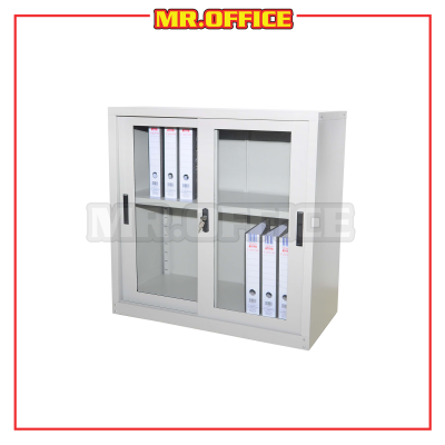 MR OFFICE : S110 HALF HEIGHT CUPBOARD WITH GLASS SLIDING DOOR