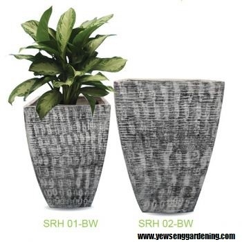 Fiberglass Pot SRH01-BW, SRH02-BW Fiberglass Pot Gardening Art & Landscape Choose Sample / Pattern Chart