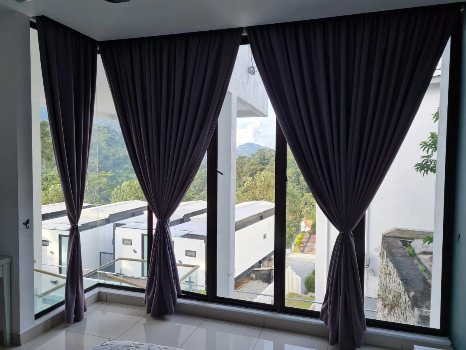 Singapore Pleat Curtain Sunblock - Rafflesia Villa @ Rainforest Sanctuary