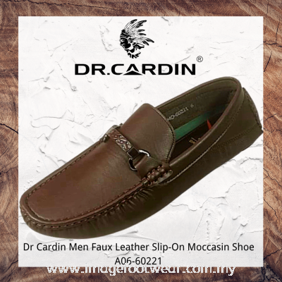 Dr Cardin Men Faux Leather Slip-On Moccasin Shoe AMO-60221- DARK BROWN Colour