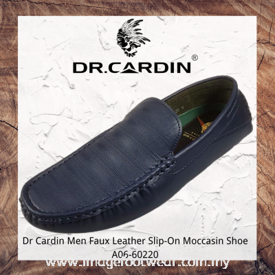 Dr Cardin Men Faux Leather Slip-On Moccasin Shoe AMO-60220- NAVY Colour