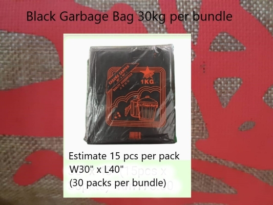 Black Garbage Bag 30"x40"/30kg