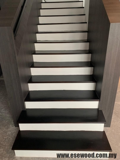 Merbau Solid Timber Staircase Step - Impian Emas JB