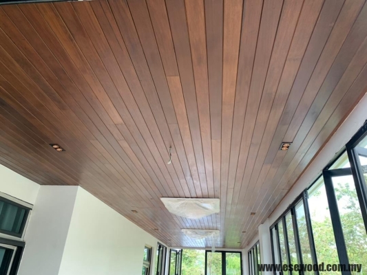 Merbau Solid Timber Ceiling - Taman Molek