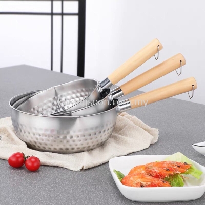 Japan Stainless Steel Snow Pan (Glass Lid) Sauce Pan Milk Noodle Soup Cooking Pot Frying Pan Kuali M