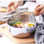 Japan Stainless Steel Snow Pan (Glass Lid) Sauce Pan Milk Noodle Soup Cooking Pot Frying Pan Kuali M