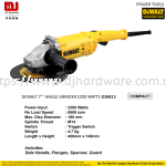 DEWALT 7'' ANGLE GRINDER 2200W D28413 (CL)