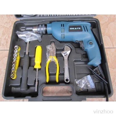 OKATZ FULL KIT SET ELECTRIC IMPACT DRILL 550W 13MM