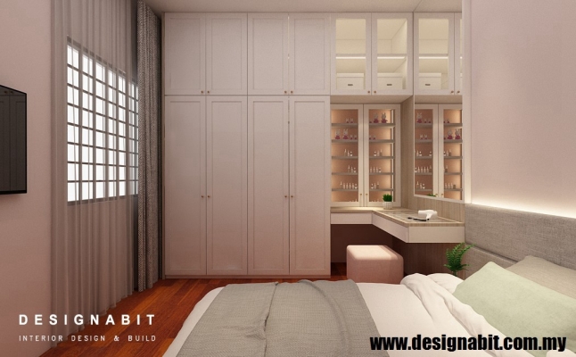 Custom Wardrobe & Dressing Table Design Reference - Condo Cameron Highland   