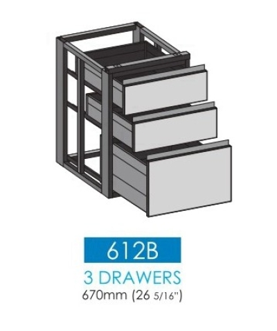 612B- 3 Drawers