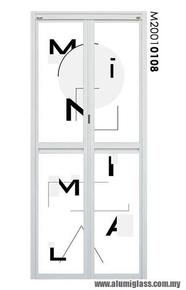 Pintu Bi-Fold Model : M20010108 Pintu Bilik Air Aluminium Pintu Aluminium Carta Pilihan Warna Corak