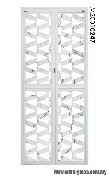 Pintu Lipat Bi-Fold Model : E20010247 Pintu Bilik Air Aluminium Pintu Aluminium Carta Pilihan Warna Corak