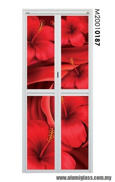 Pintu Bi-Fold Model : M20010187 Siri Pintu Aluminium Bilik Air  Pintu Aluminium Carta Pilihan Warna Corak