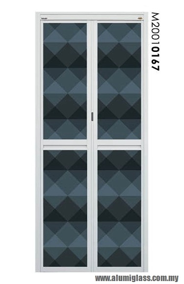 Pintu Bi-Fold Model : M20010167 Siri Pintu Aluminium Bilik Air  Pintu Aluminium Carta Pilihan Warna Corak