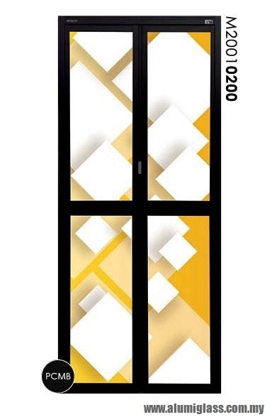 Pintu Bi-Fold Model : M20010200 Siri Pintu Aluminium Bilik Air  Pintu Aluminium Carta Pilihan Warna Corak