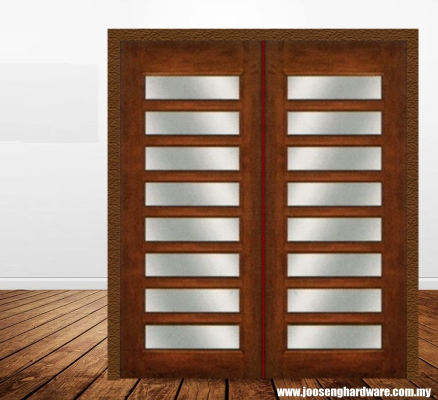 Glazed Solid Wooden Double Door - BD88GL