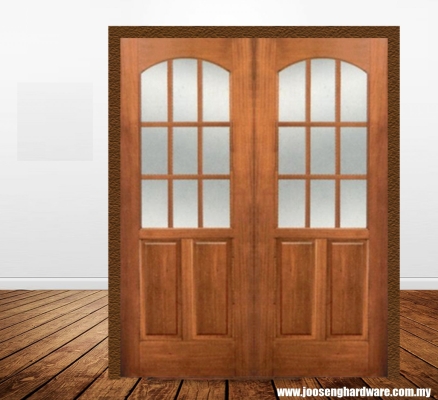 Glazed Solid Wooden Double Door - BD9GL