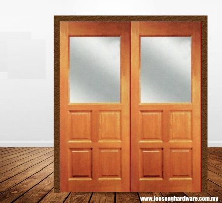 Glazed Solid Wooden Double Door - BD1GL