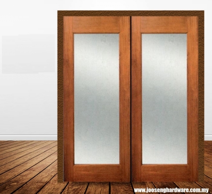 Glazed Solid Wooden Double Door - BD1AGL