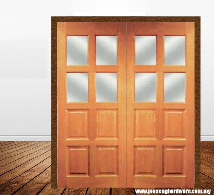 Glazed Solid Wooden Double Door - BD4GL