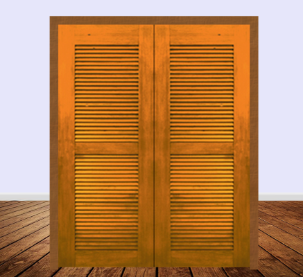 Solid Wooden Double Door - LOUVERS - L