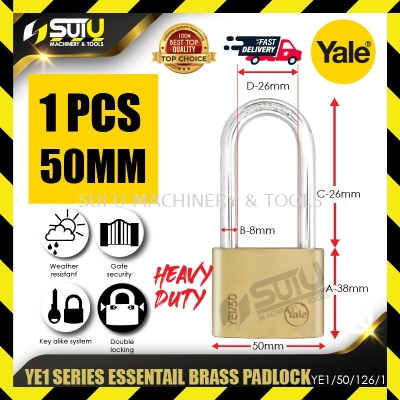 YALE YE1/50/126/1 1PCS 50MM YE1 Series Essential Brass Padlock