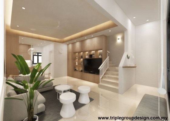 Johor Bahru Bukit Indah - Living Cabinet & Staircase Design