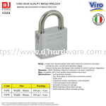 VIRO HIGH QUALITY BRASS PADLOCK MARINE WEATHERPROOF BRASS PADLOCK V371 V373 (CL)