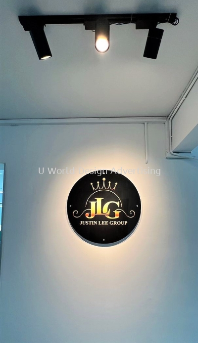 Wall Mounted Round Acrylic Company Signage Papan Tanda | Indoor Outdoor Office Pejabat | Manufacture Supply Design Install | Malaysia