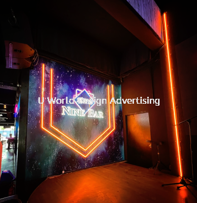 NINE BAR LED NEON LIGHT BAR LETTERING & LOGO SIGNAGE AT KLANG, SELANGOR, MALAYSIA