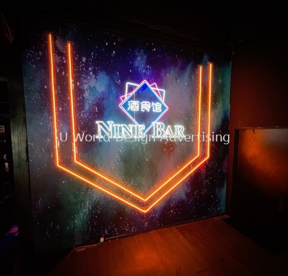 NINE BAR LED NEON LIGHT BAR LETTERING & LOGO SIGNAGE AT KLANG, SELANGOR, MALAYSIA