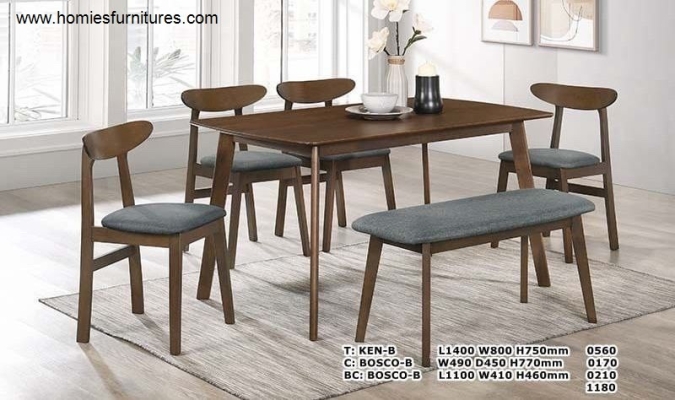 4 Chair + 1 Bench + Dining Table - 29FEB251-88C1-4281-AF56-D0E44838F151