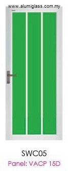 Pintu Alumium - SWC05 Pintu Aluminium Kekisi Pintu Aluminium Carta Pilihan Warna Corak