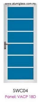 Pintu Alumium - SWC04 Pintu Aluminium Kekisi Pintu Aluminium Carta Pilihan Warna Corak