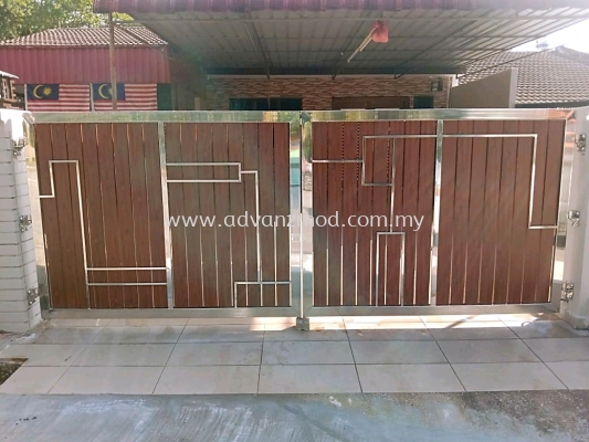 Stainless Steel Swing Gate With Aluminium Panels 