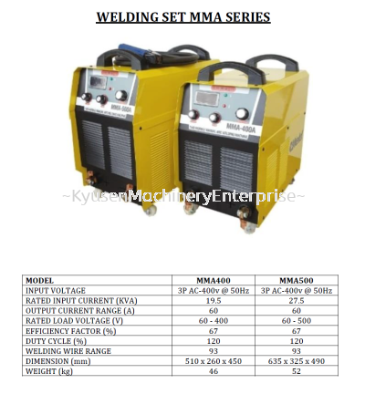 WELDING MACHINE MMA 400 - 500