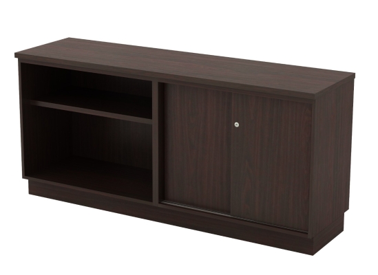 Q Open Shelf + Sliding Door Low Cabinet