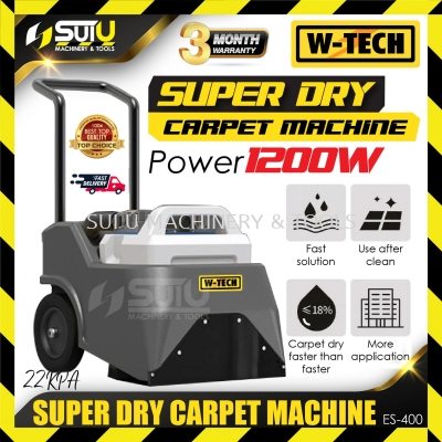 W-TECH ES-400 Super Dry Carpet Machine 1200W 22KPA