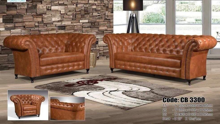 Chesterfield Sofa Set Brown