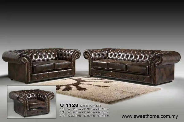 Sofa Chesterfield Gaya Diraja  1+2+3 