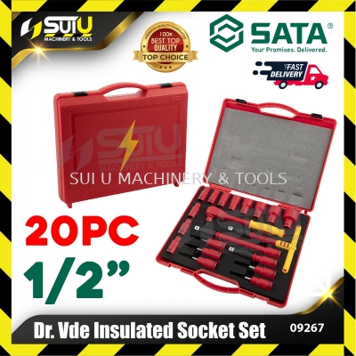 SATA 09267 20PC 1/2" DR. VDE Insulated Socket Set