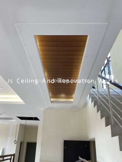 Cornice Ceiling Special Design di Js Ceiling ,Install Downlight V Wiring sekali ..